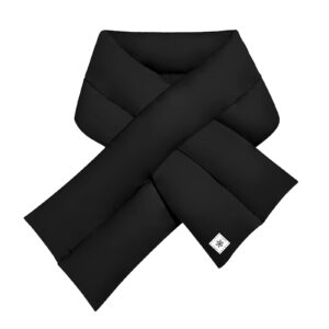 outdoor scarf windproof solid warm protection and neck winter down cotton adult scarf speak easy scarf (black, one size)