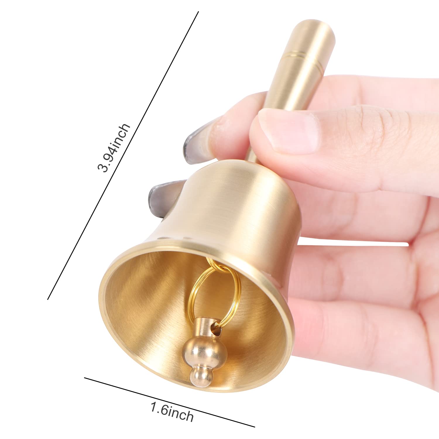 Traditional Style Hand Bell,Kids and Adults Game Call Bell,Extra Loud Solid Brass Handbells use for School, Church, Hotel, Christmas and Wedding Service