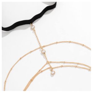 Sexy Multi-layer Pearl Pendant Leg Chain Summer Beach Adjustable Thigh Chain Jewelry Bikini Body Thigh Chain Jewelry for Women