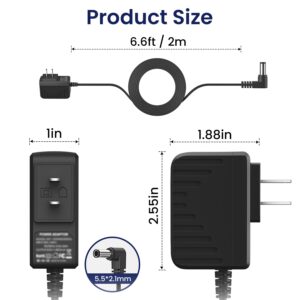 CGGXJP 9v Power Supply for Guitar Pedals, Adapter for BOSS Effects Pedal, Distortion, Casio Keyboard, PSA-120S ME-80 ME-70 ME-25 ME-50B GT-1 GT-10 GT-100, 850mA, Center Negative