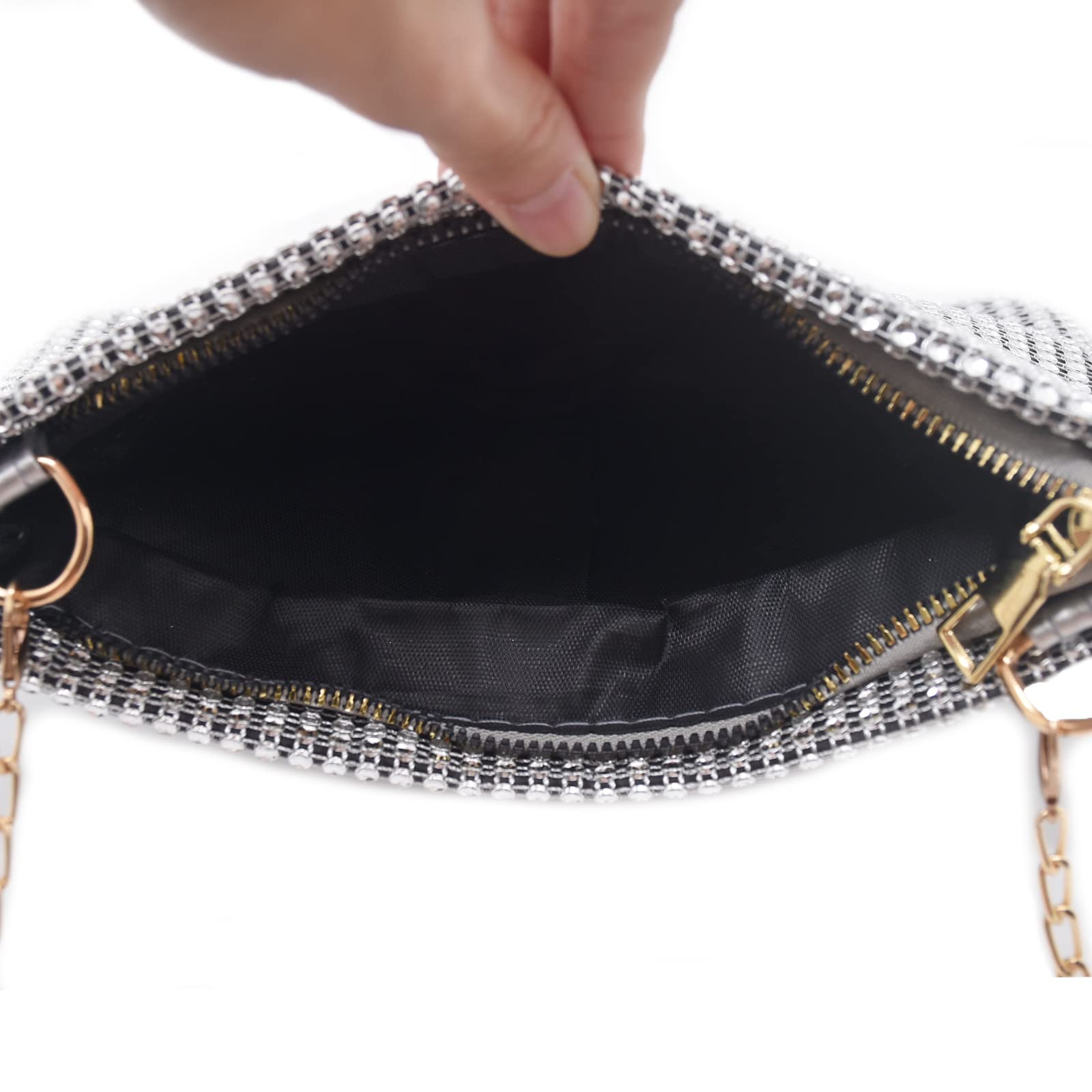 Ralcosuss Rhinestone Evening Bag for Women Clutch Purse Chain Shoulder Bag Bridal Wedding Party Prom Handbag Evening Clutch