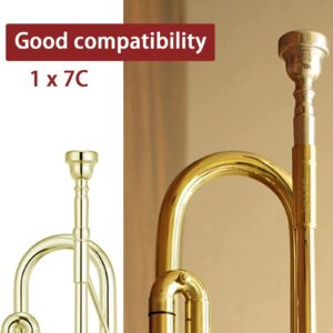 Cheerock 7C Trumpet Mouthpiece Brass Trumpet Mouthpiece Gold Plated Trumpet Mouthpiece Compatible with Beginners and Professionals Trumpet Accessories