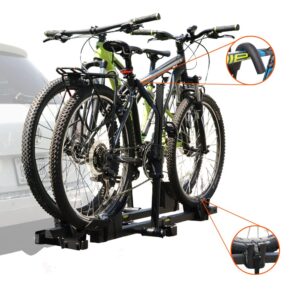 BV Bike Bicycle Hitch Mount Rack Carrier for Car Truck SUV for Standard Bikes, E-Bike, Fat Tire Bikes - Tray Style Smart Tilting Design (E-Bike/Fat Tire 2 Bike)