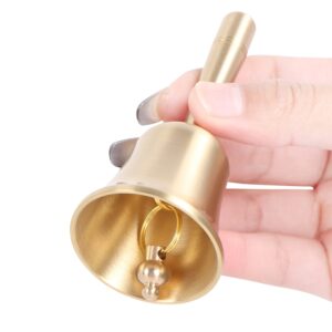 Traditional Style Hand Bell,Kids and Adults Game Call Bell,Extra Loud Solid Brass Handbells use for School, Church, Hotel, Christmas and Wedding Service