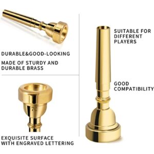 Cheerock 7C Trumpet Mouthpiece Brass Trumpet Mouthpiece Gold Plated Trumpet Mouthpiece Compatible with Beginners and Professionals Trumpet Accessories