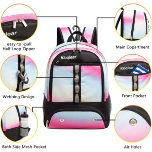 Kioqiear Soccer Bag,Soccer Backpack for Basketball & Volleyball & Football,Sports Bag with Ball Compartment.(PINK)