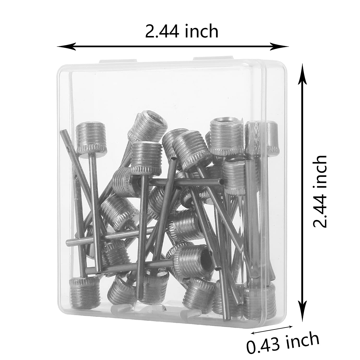 25pcs Air Pump Needle for Football, Basketball, Volleyball, Stainless Steel Ball Pump Inflation Needle with Storage Box, Ball Pump Air Inflating Pin