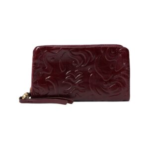 HOBO Eliza Small Zip Around Wallet For Women - Leather Construction With Interior Key Clip, Functional and Charming Wallet Merlot One Size One Size