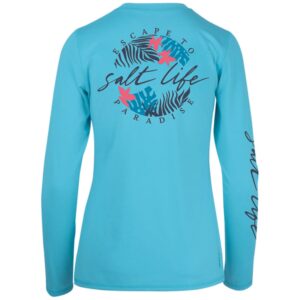 Salt Life Oasis Long Sleeve Stretch Fit Shirt, Turquoise Heather, Medium