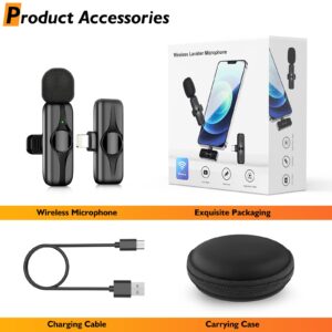 Yeevastte Mini Wireless Lavalier Microphone for iPhone ipad - Professional Wireless Lapel Mic with Long Battery Life Suitable for Video Recording, Life Streaming, Interview, Vlog, YouTube