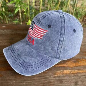 ZelkaWang Embroidered American Flag hat USA Baseball Cap USA Trucker hat for Men Women Teens Patriotic dad hat America hat (American Flag Navy)