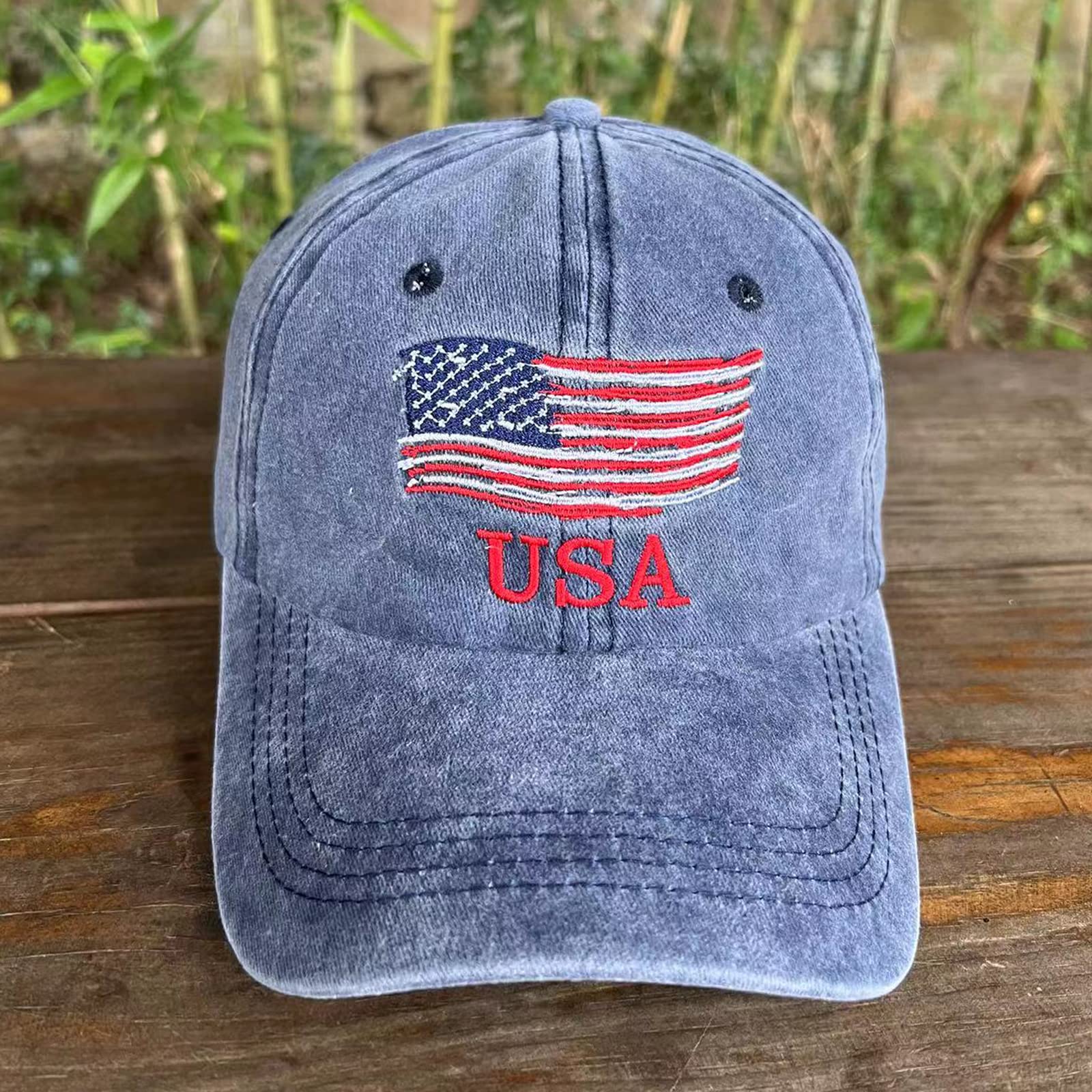 ZelkaWang Embroidered American Flag hat USA Baseball Cap USA Trucker hat for Men Women Teens Patriotic dad hat America hat (American Flag Navy)