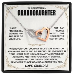 granddaughter necklace,granddaughter gifts from grandpa grandma, granddaughter birthday card gifts to my granddaughter graduation pendant jewelry with message card and gift box, metal, cubic zirconia