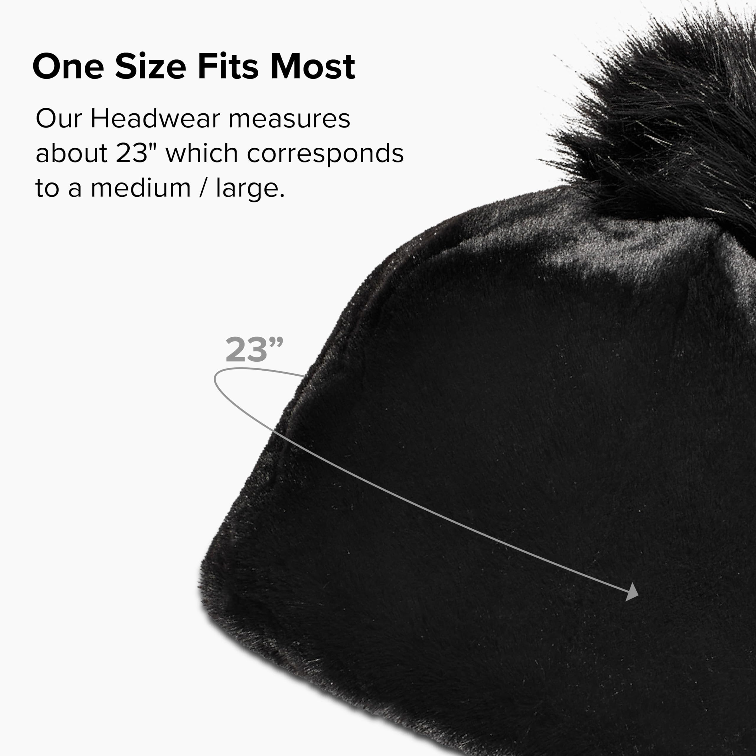 UGG Women's Faux Fur Beanie with Pom, Black, One Size