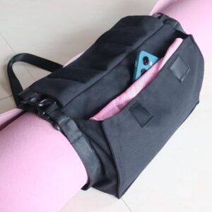 CAMSTIC Yoga Mat Carrier Strap Shoulder Bag with Large Compartment Zipper Pocket, Black