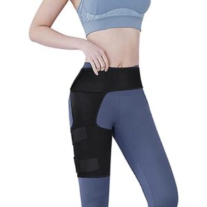 groin hip brace for women men, hip thigh support brace compression brace for hamstring, thigh, sciatica, arthritis, bursitis, injuries, nerve pain relief