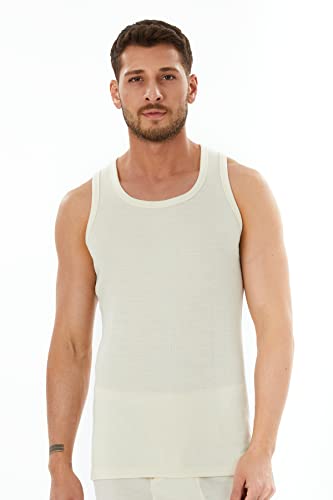 WoolCo. Men's Merino Wool Tank Top 185 Base Layer for Skiing Hiking Camping Hunting, Lightweight Thermal Undershirt (X-Large)