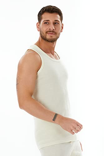 WoolCo. Men's Merino Wool Tank Top 185 Base Layer for Skiing Hiking Camping Hunting, Lightweight Thermal Undershirt (X-Large)