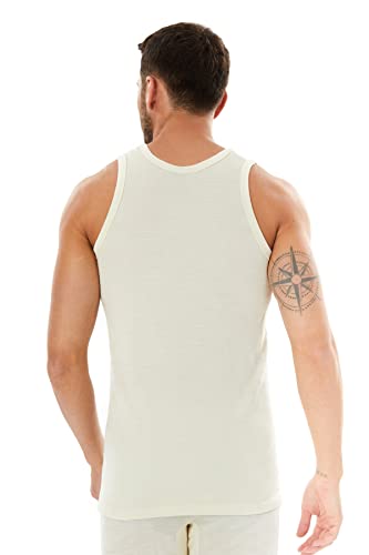 WoolCo. Men's Merino Wool Tank Top 185 Base Layer for Skiing Hiking Camping Hunting, Lightweight Thermal Undershirt (X-Large)