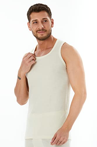 WoolCo. Men's Merino Wool Tank Top 185 Base Layer for Skiing Hiking Camping Hunting, Lightweight Thermal Undershirt (X-Large)