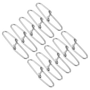 PATIKIL Duo-Lock Snaps, 100 Pack 110LBS Stainless Swivel Slid Rings Fishing Tackle Kit for Saltwater Freshwater, Silver