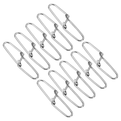 PATIKIL Duo-Lock Snaps, 100 Pack 110LBS Stainless Swivel Slid Rings Fishing Tackle Kit for Saltwater Freshwater, Silver