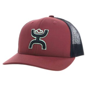 hooey sterling 6-panel adjustable trucker w/logo (maroon/black)