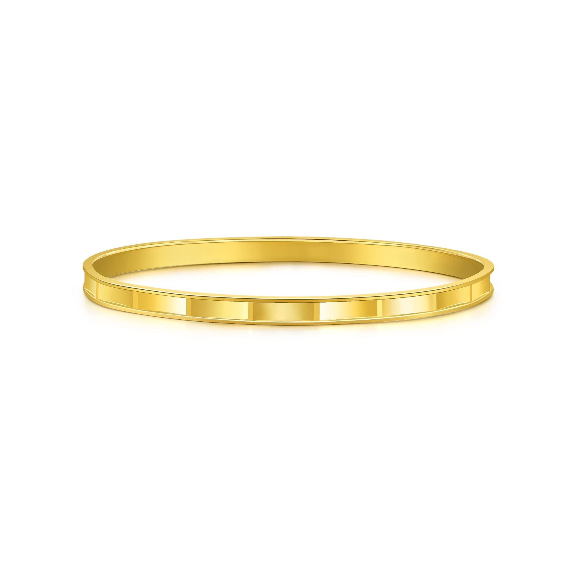 CHOW SANG SANG Dazzling Mirror Gold 999.9 24K Solid Gold Price-by-Weight Gold Rectangular Stackable Slip-On Bangle for Women 93362K (Approx. 0.45tael (~16.84g), 6 (Wrist Size:14-15 CM))