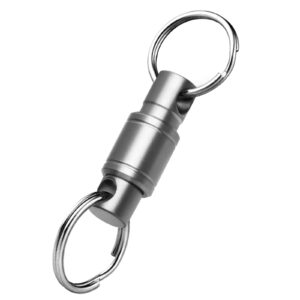 Autuveen Titanium Quick Release Keychain,Detachable Key Chain Carabiner Pull Apart Key Ring for Men Women,Keychain Accessorie for Purse Belt