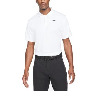 nike dri-fit victory men's golf polo shirt white/black