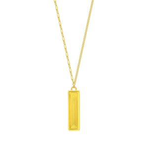 CHOW SANG SANG Dazzling Mirror Gold 999.9 24K Solid Gold Price-by-Weight Gold Simple Rectangle Necklace for Women 93401N (Approx. 0.22tael (~8.23g), 18.5", (47 CM))