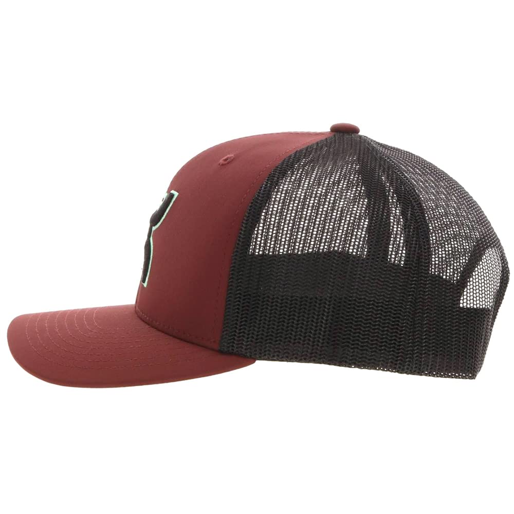 HOOEY Sterling 6-Panel Adjustable Trucker w/Logo (Maroon/Black)