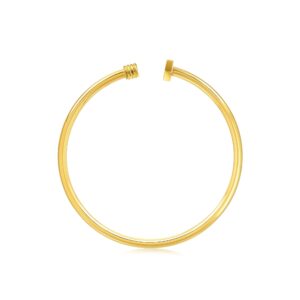 CHOW SANG SANG Dazzling Mirror Gold 999.9 24K Solid Gold Price-by-Weight Gold Simple Screw Polished-Finished Stacklable Cuff Bangle for Women 93371K