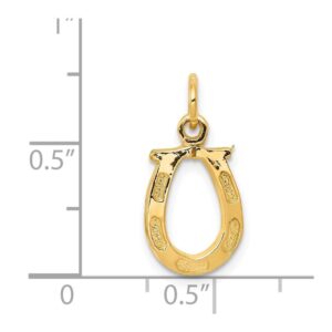 Auriga Fine Jewelry 14k Yellow Gold Polished Horseshoe Pendant (L- 20 mm, W- 10 mm) Gift for Women