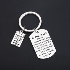 MAOFAED Stainless Steel Accountant Keychain - Perfect for Accountants' Birthday or Just Saying I Care