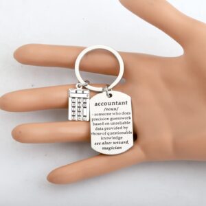 MAOFAED Stainless Steel Accountant Keychain - Perfect for Accountants' Birthday or Just Saying I Care