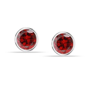 lecalla 925 sterling silver stud earrings for women 5mm birthstone gemstone hypoallergenic studs earring for teen