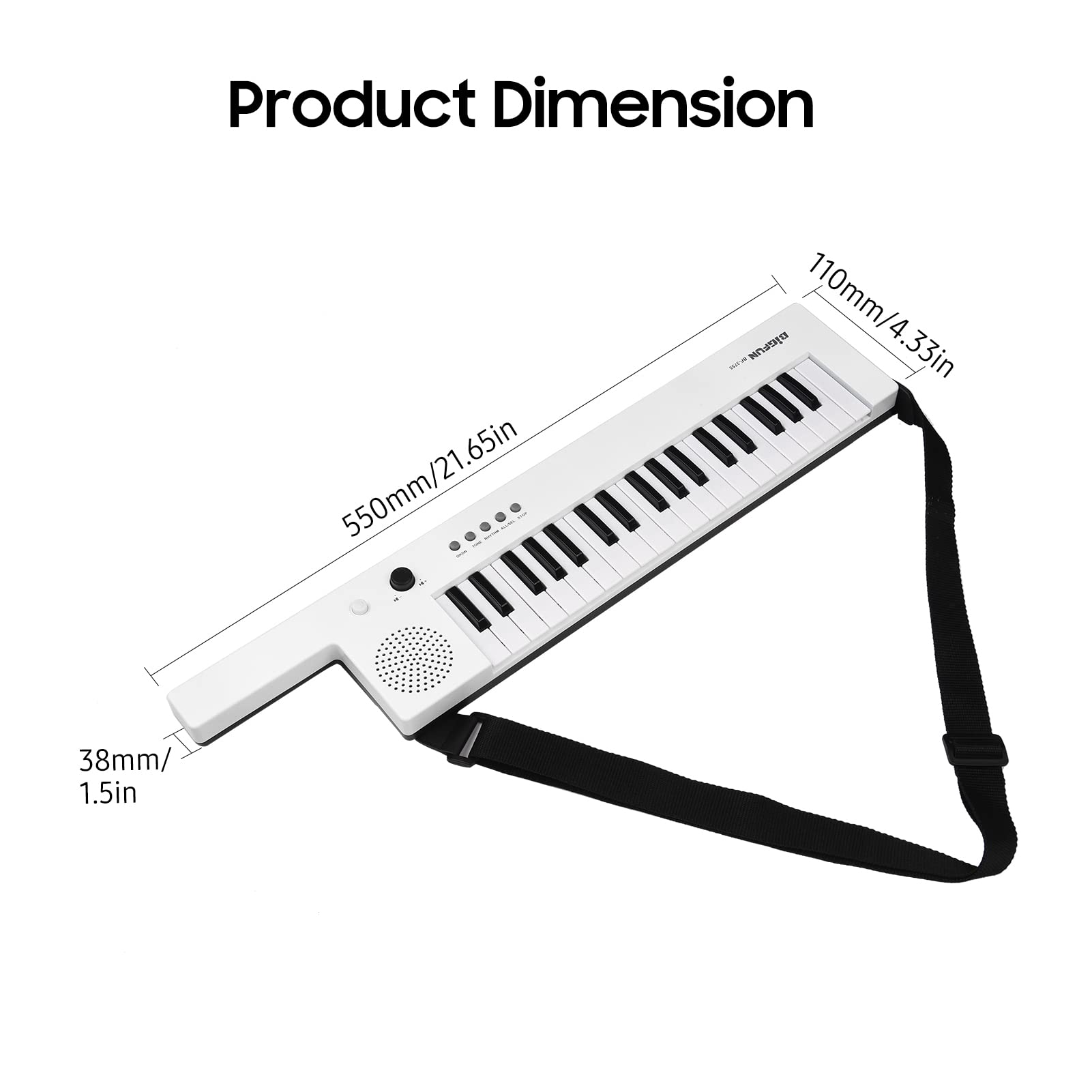 PENCHEN Guitar Electronic Piano with Mini Keyboard 37-Key Electronic Keyboard Piano Rechargeable Children' s Piano