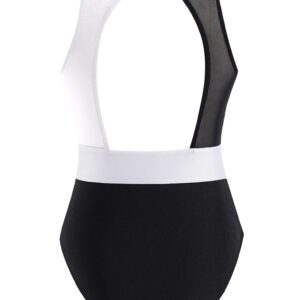 Freebily Sleeveless Gymnastics Leotard for Girls Color Block Ballet Dance Bodysuit Sports Unitard Training Outfit Swimwear Black&White 16 Years