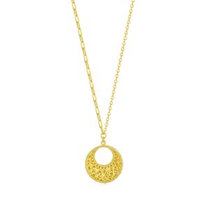 chow sang sang dazzling mirror gold 999.9 24k solid gold price-by-weight gold round circle necklace for women 93439n (approx. 0.15tael (~5.61g), 18.5", (47 cm))