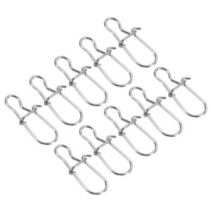 PATIKIL Fishing Snaps, 200 Pack 24LBS Stainless Swivel Tackle Kit Fishing Clips Lure for Saltwater Freshwater, Silver