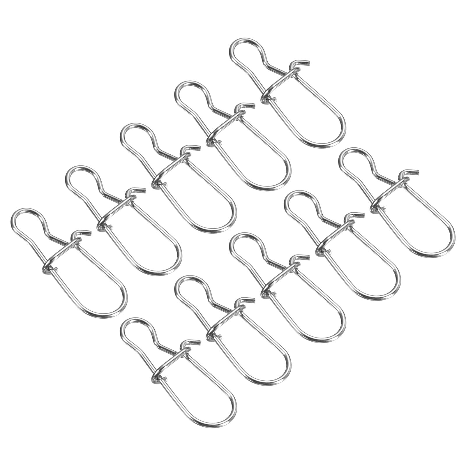 PATIKIL Fishing Snaps, 200 Pack 24LBS Stainless Swivel Tackle Kit Fishing Clips Lure for Saltwater Freshwater, Silver