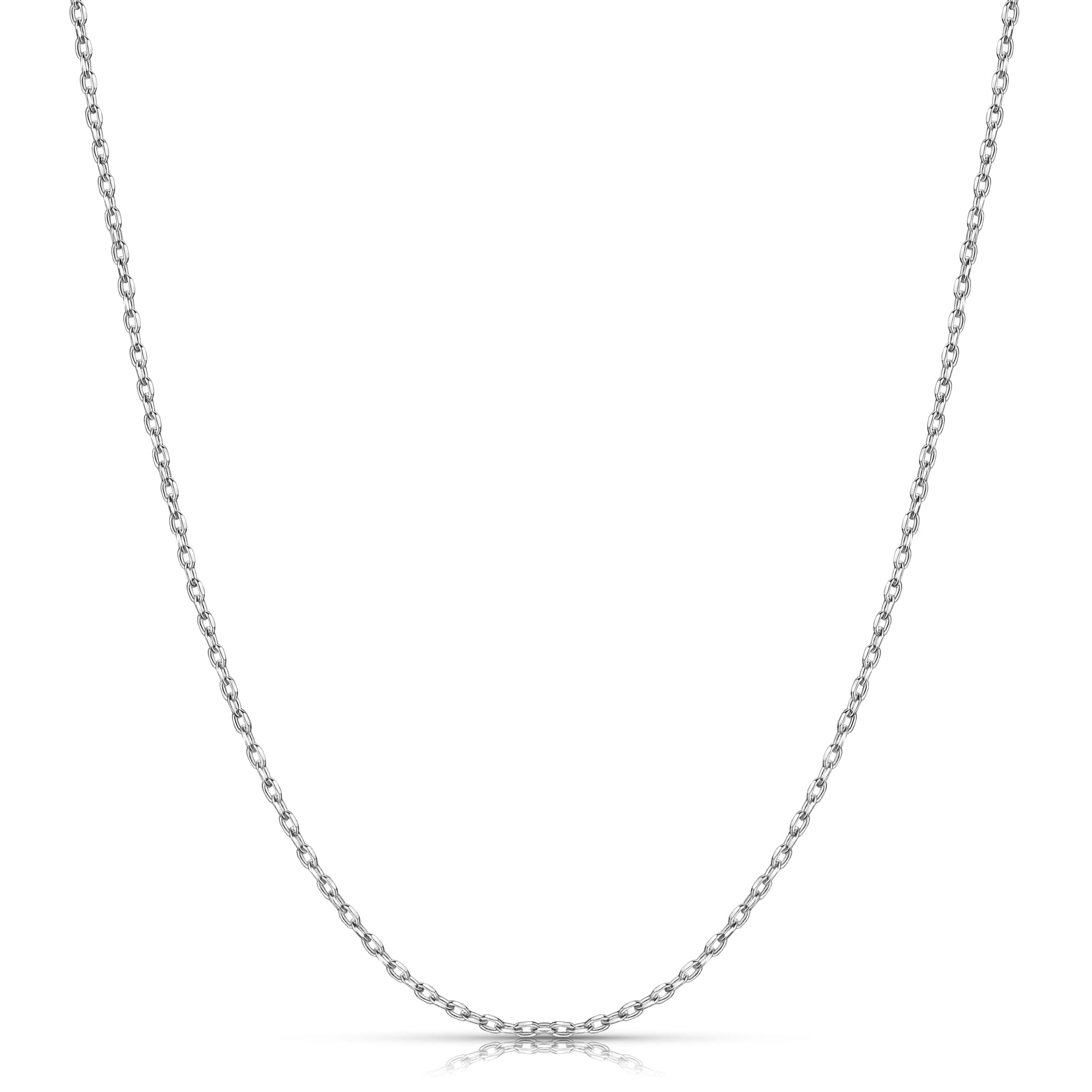 Gacimy Sterling Silver Chain Necklace for Women, 1mm Thin 925 Sterling Silver Cable Chain for Women, 18" Length with 2" Extension Chains