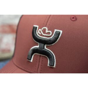 HOOEY Sterling 6-Panel Adjustable Trucker w/Logo (Maroon/Black)