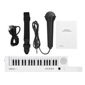 PENCHEN Guitar Electronic Piano with Mini Keyboard 37-Key Electronic Keyboard Piano Rechargeable Children' s Piano