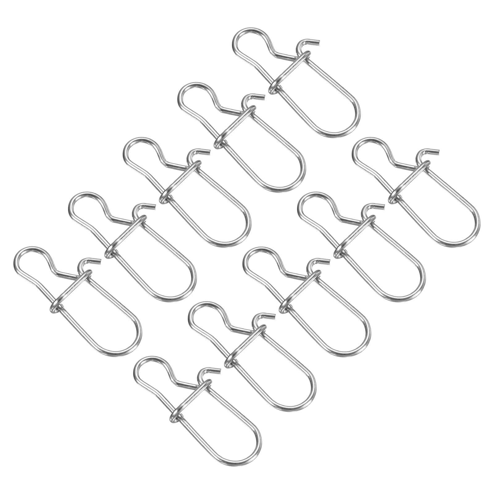 PATIKIL Fishing Snaps, 100 Pack 81.5LBS Stainless Swivel Tackle Kit Fishing Clips Lure for Saltwater Freshwater, Silver