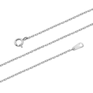 Gacimy Sterling Silver Chain Necklace for Women, 1mm Thin 925 Sterling Silver Cable Chain for Women, 18" Length with 2" Extension Chains