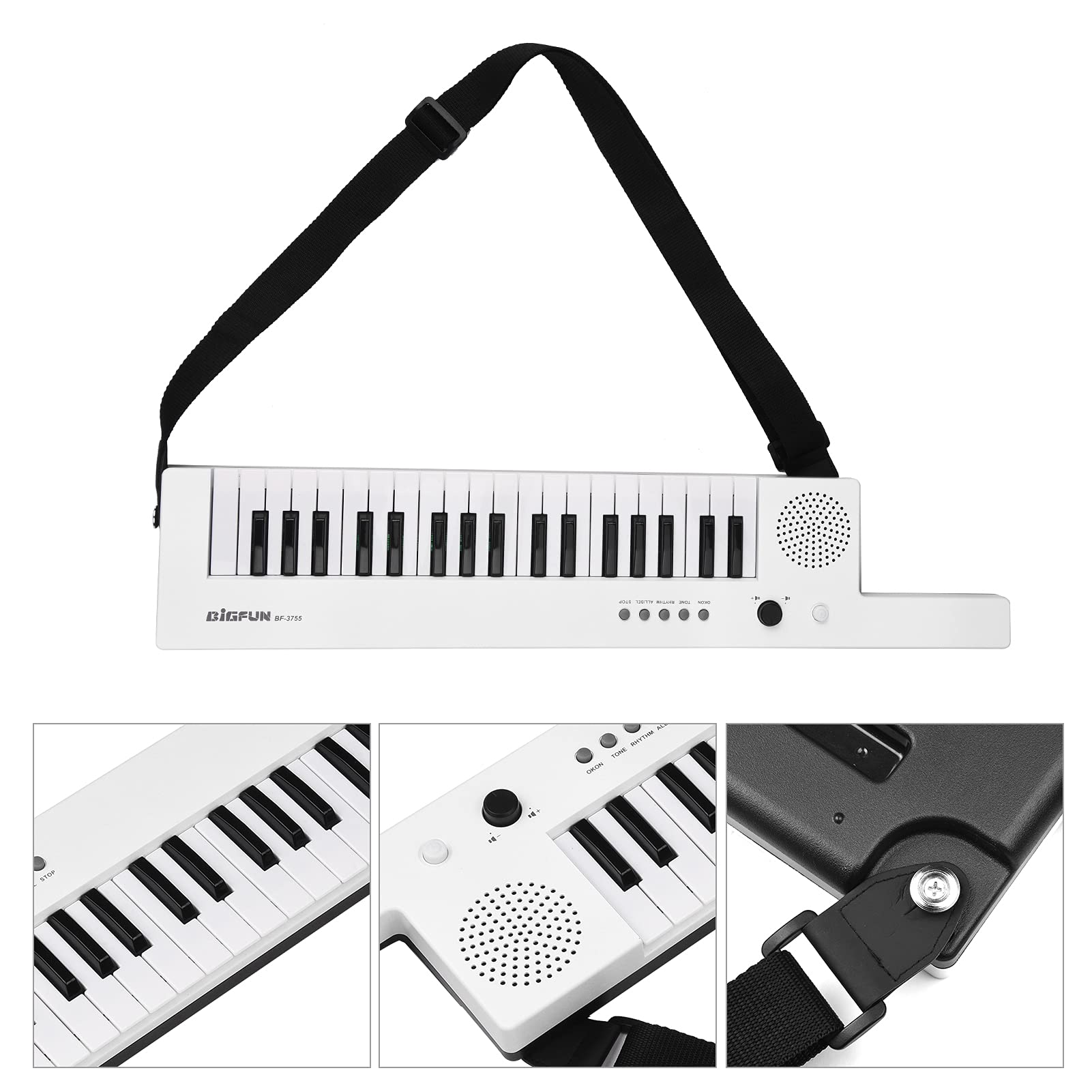 PENCHEN Guitar Electronic Piano with Mini Keyboard 37-Key Electronic Keyboard Piano Rechargeable Children' s Piano