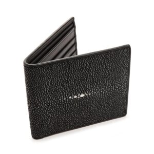 Black Polished Stingray Wallet Medium