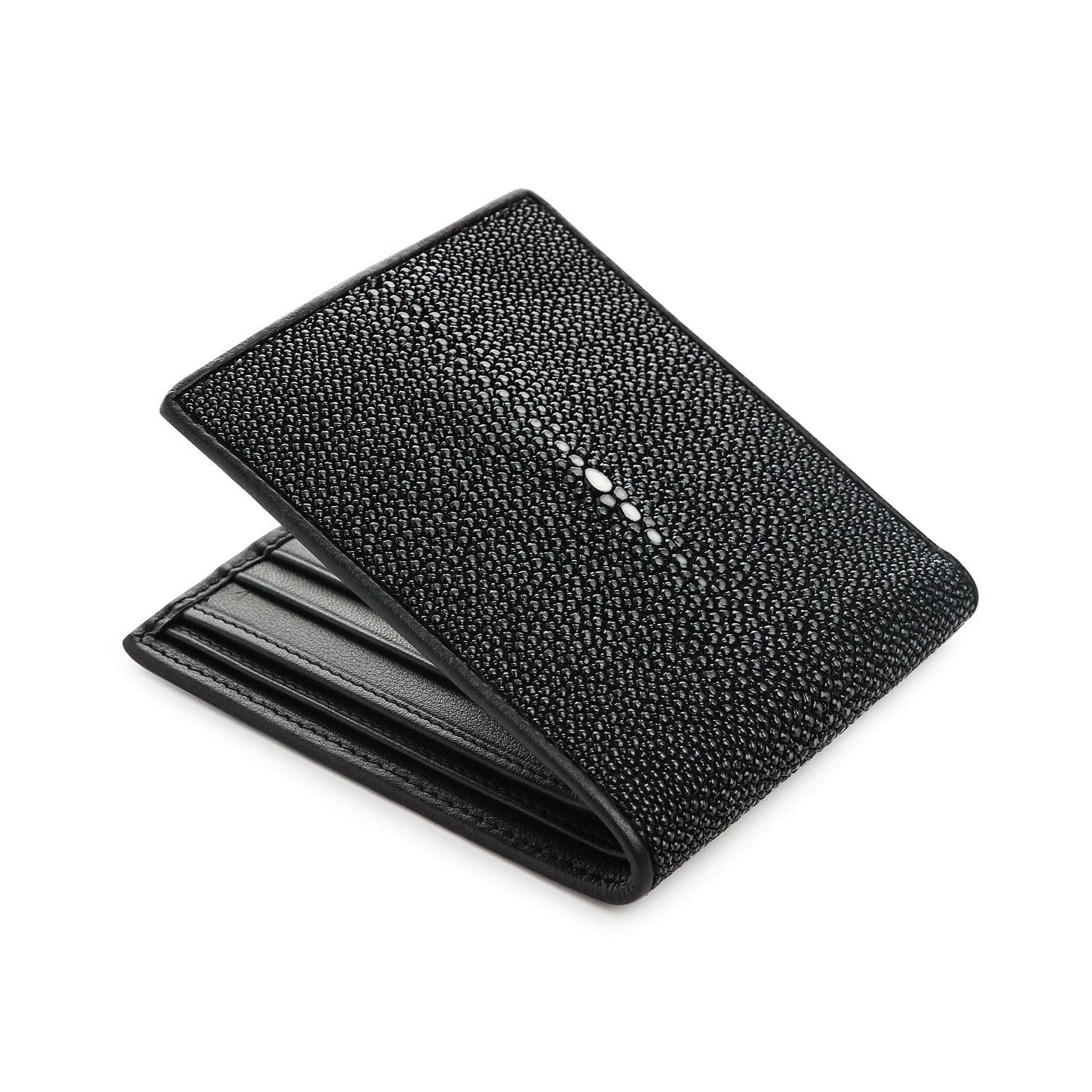 Black Polished Stingray Wallet Medium